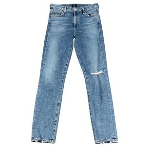 Citizens of Humanity 27 26X26 Rocket Crop Midrise Skinny Jeans Distressed Denim